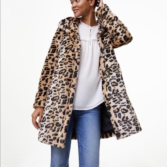 LOFT Jackets & Blazers - Faux Fur Coat - Leopard
